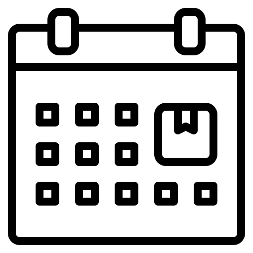 Calendar box organization delivery icon