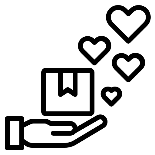 Delivery box love packaging icon
