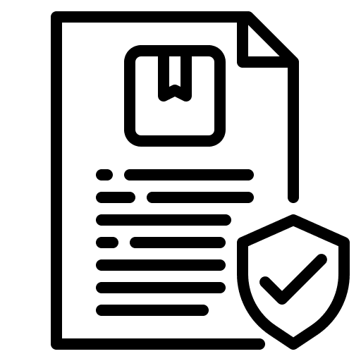 Insurance shield manufacture process icon