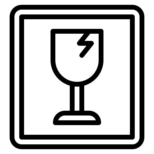 Fragile warning shipping and delivery broken icon