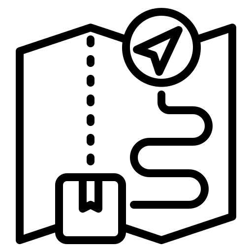 Map map shipping and delivery packaging icon