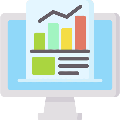 Analysis imac computer data analytics icon