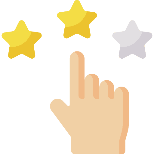 Feedback rating social media hand icon