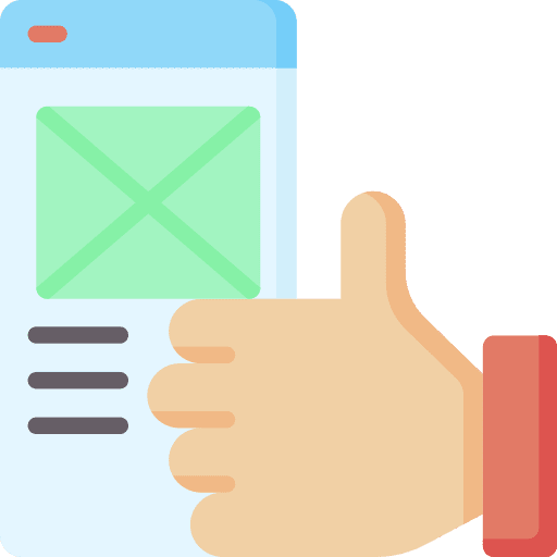 Usability screen smartphone hand icon