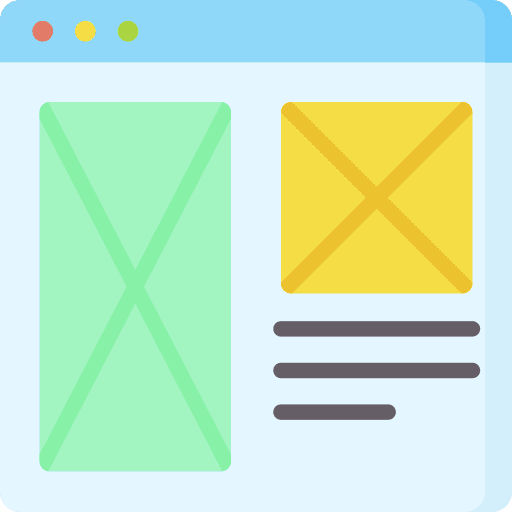 Wireframe web page video video player icon