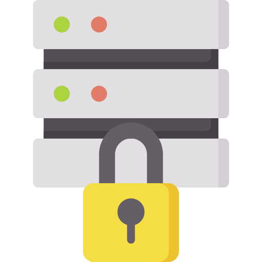 Data protection padlocks server ecurity icon