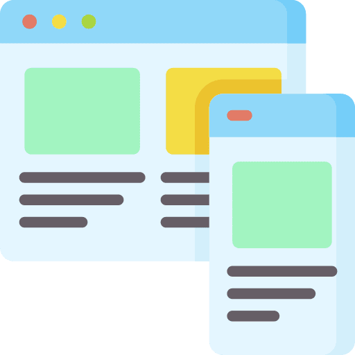 Responsive design computer cellphone square layout icon