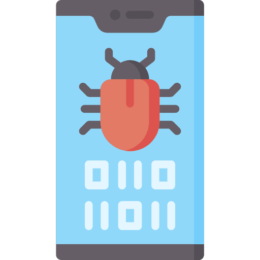 Bug smartphone virus touch screen icon