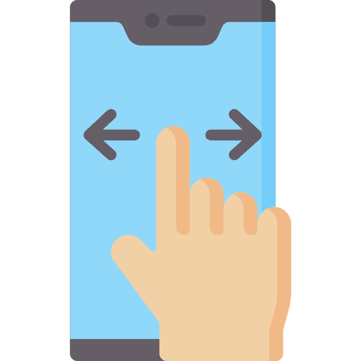 Slide screen touch hand touch icon