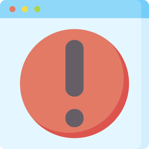 Warning sign web page security warning icon