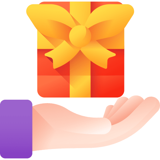 Gift loyalty program hand donation icon