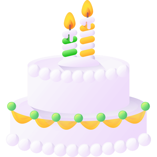 Birthday cake bakery food candles icon