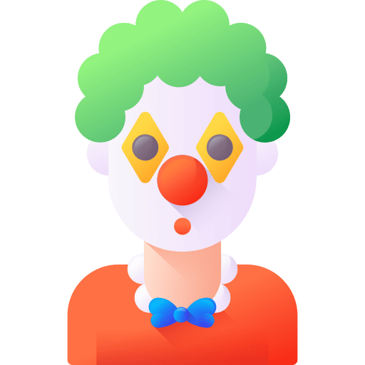 Clown circus fairground entertainment icon