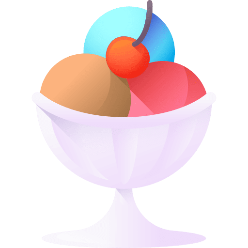 Ice cream dessert food and restaurant bowl icon