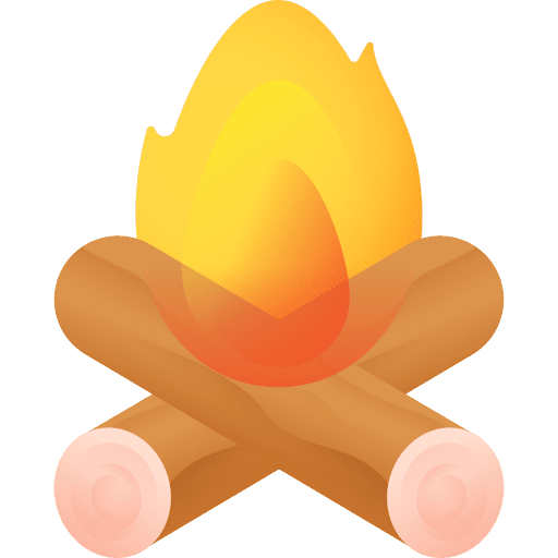 Campfire camping wood christmas icon