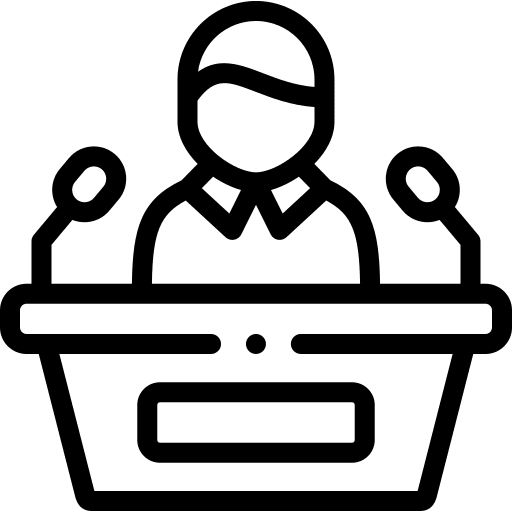 Conference politics avatar public speaking icon