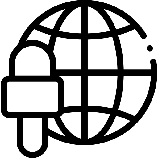 News worldwide microphone news icon