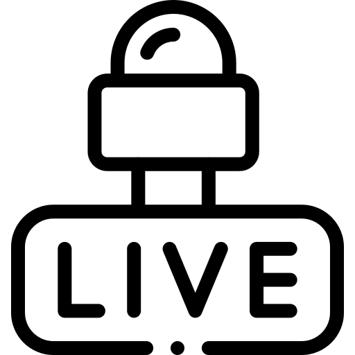 Live communication live news icon