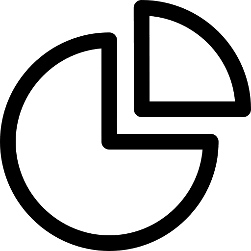 Pie graphic pie graphic pie graph incomplete icon