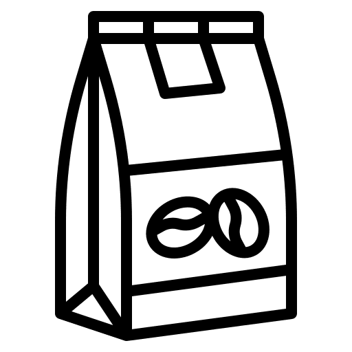 Coffee bag food and restaurant package icon