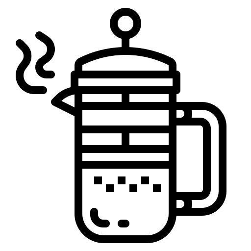 French press tea beverage maker icon