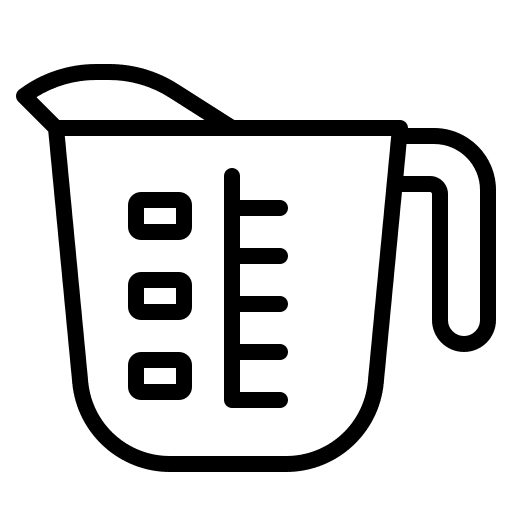 Measuring cup ml jar food and restaurant icon