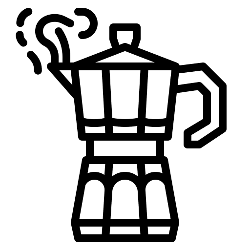 Moka pot coffee maker kitchenware coffee pot icon