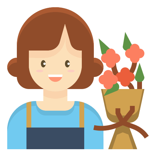 Florist decoration professions and jobs flower icon