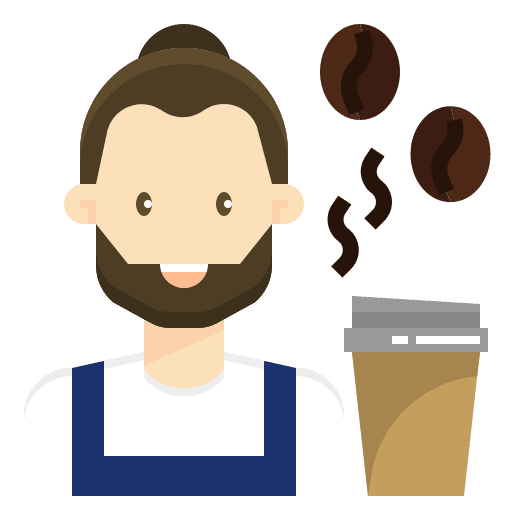 Barista avatar coffee professions and jobs icon