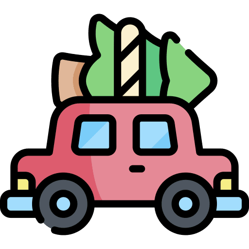 Car vehicle transportation christmas tree icon