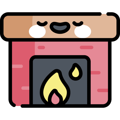Fireplace winter chimney furniture icon