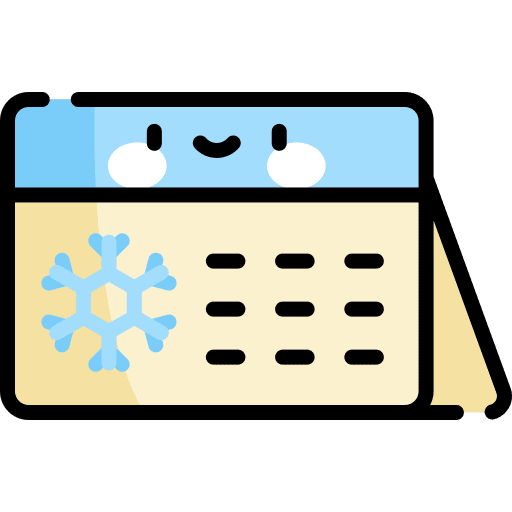 Calendar snowflake time calendar icon