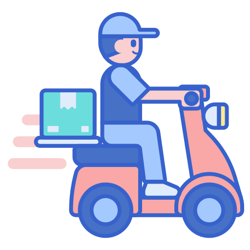 Delivery boy delivery bike shipping and delivery moped icon