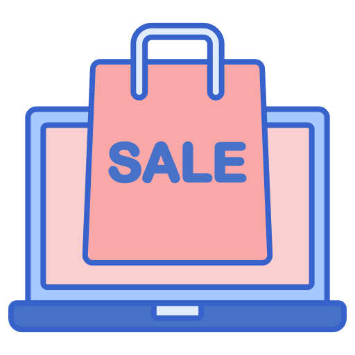 Online sale monitor commerce and shopping ecommerce icon