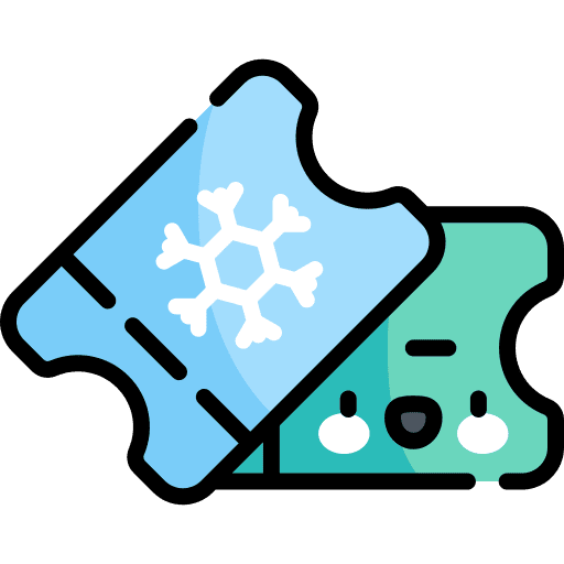 Ticket winter pass snowflake icon