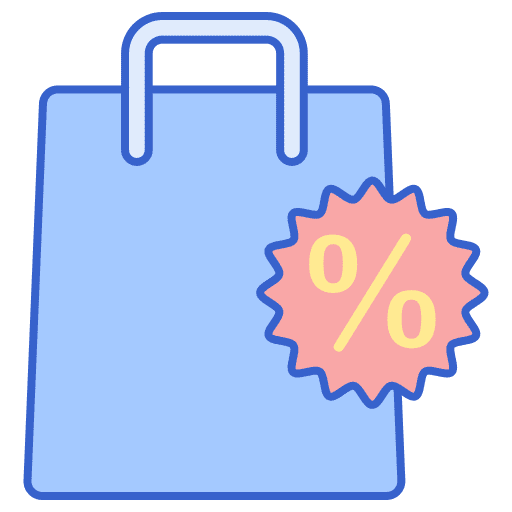 Shopping bag discount bargain sale icon