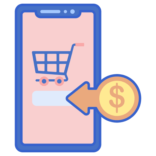 Online payment mobile phone debit card payment method icon