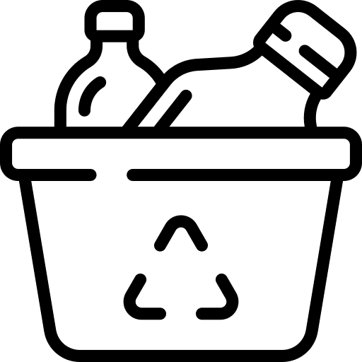 Recycling box ecology and environment plastic bin garbage icon