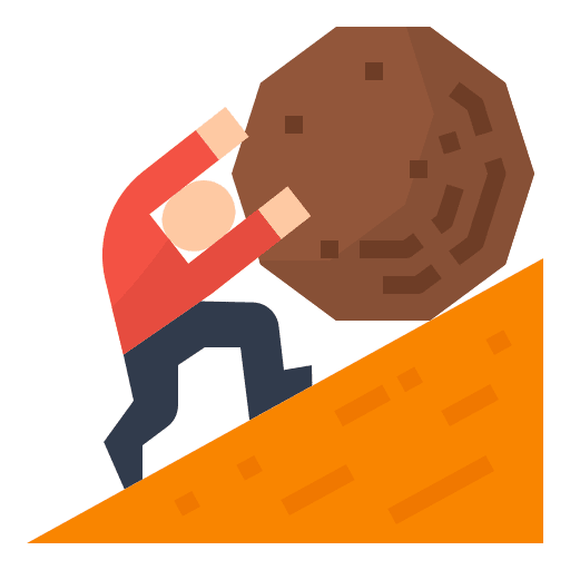 Hard work worker business mountain icon