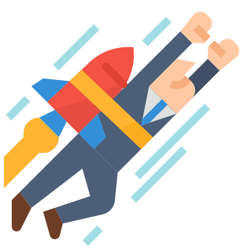 Boost fly business and finance rocket icon