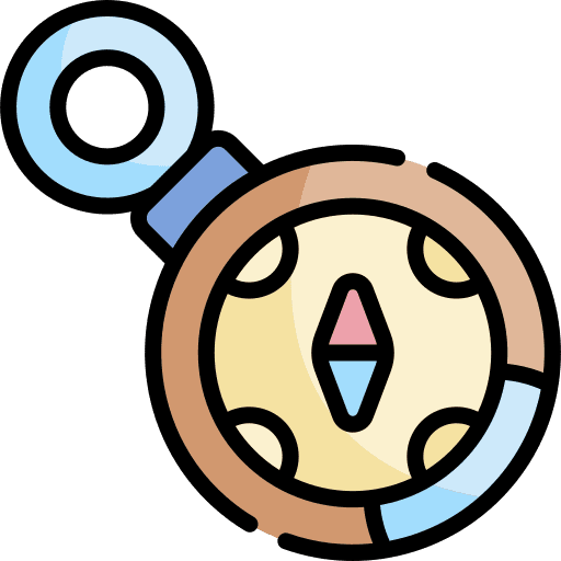 Compass location orientation maps and location icon