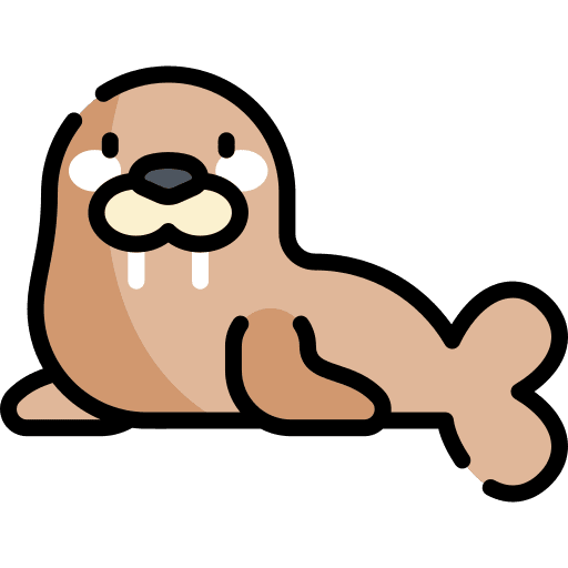 Walrus zoo animals wildlife icon