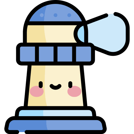 Lighthouse architecture and city orientation sea icon