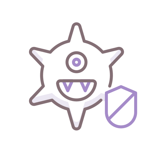 Antivirus shield secure security icon