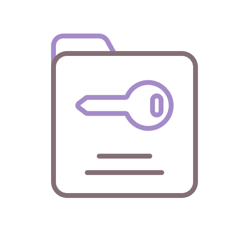 Data encryption lock folder files and folders icon
