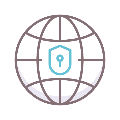 Global security computer electronics lock icon