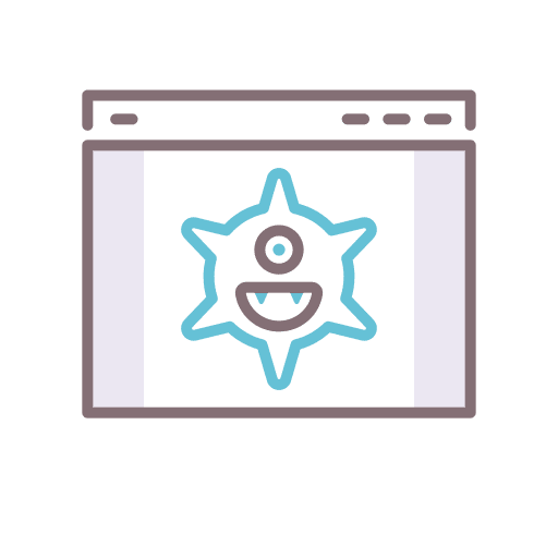 Virus warning cyber attack bomb virus icon