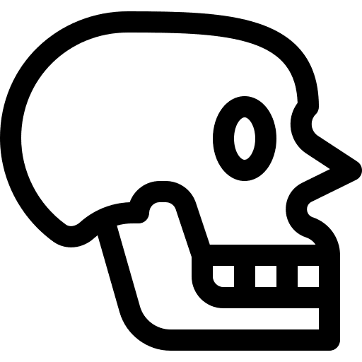 Skull anatomy bones health clinic icon