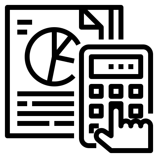 Calculate graph business and finance analysis icon