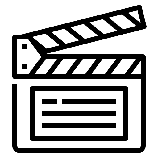 Movie entertainment business and finance hobby icon